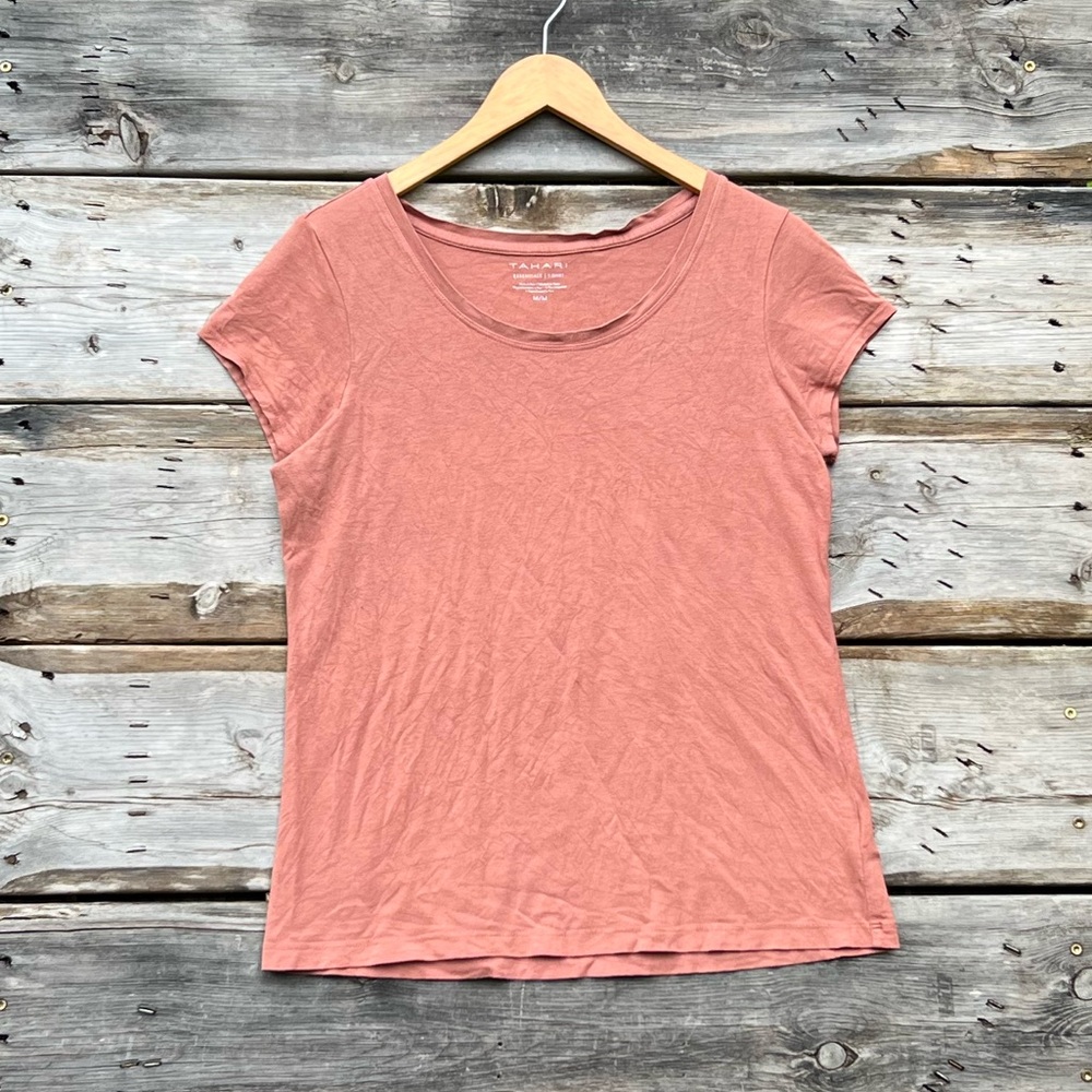Elie Tahari Essentials Pima Cotton Sienna Scoop Neck Tee Women’s Size Medium